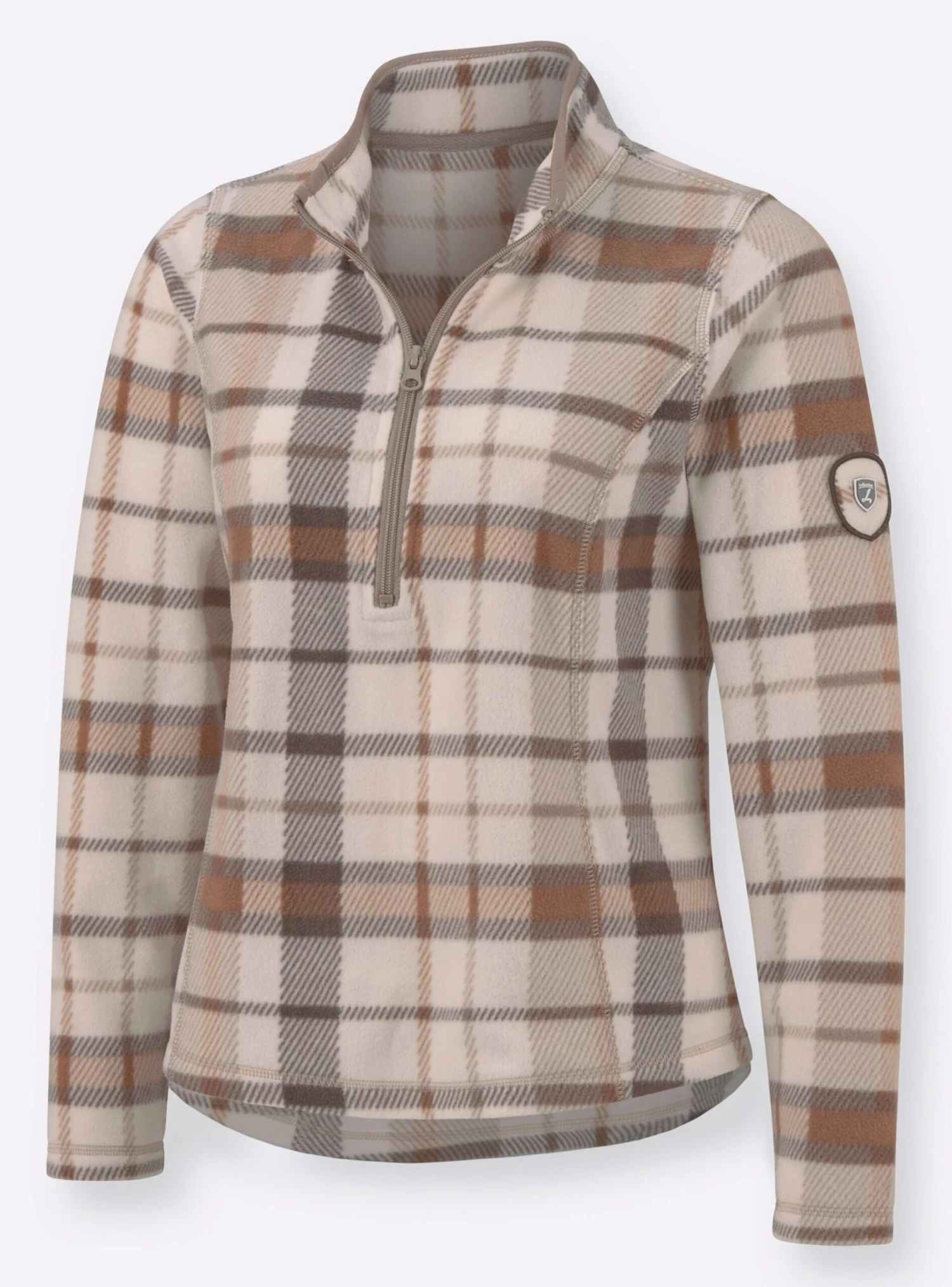 Fleeceshirt - Sesam-ecru-kariert – Bild 3