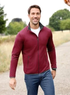 Fleece-Jacke - Dunkelrot