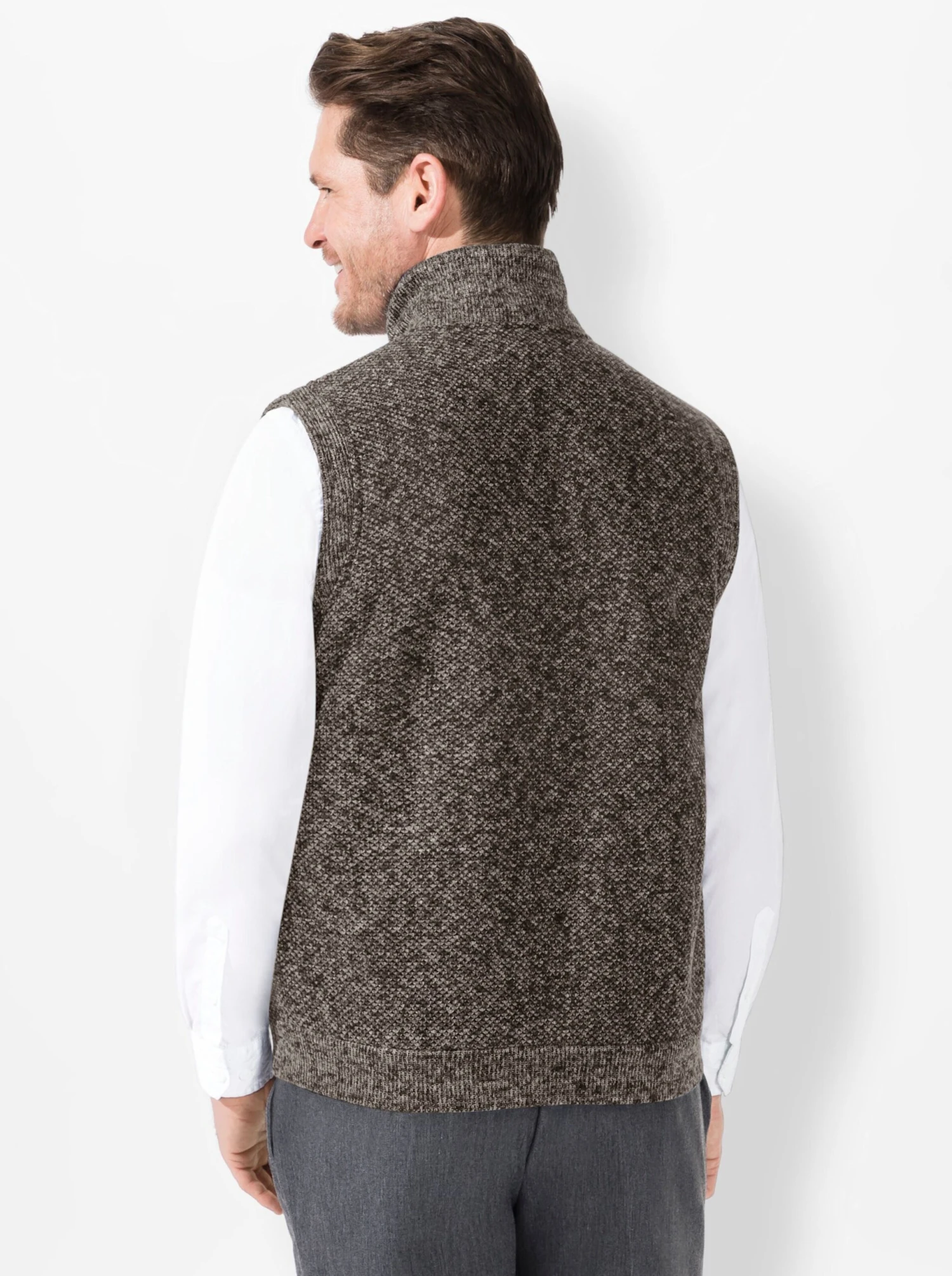 Strickweste - Braun-meliert – Bild 2