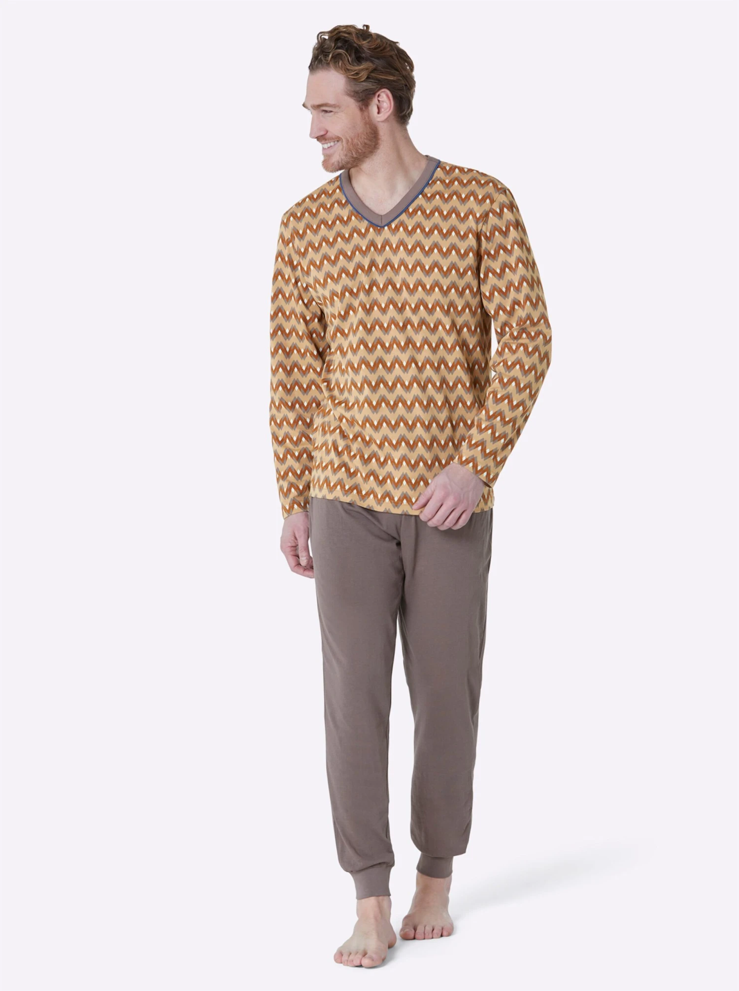 Schlafanzüge - Dunkeltaupe-bedruckt + Jeansblau-bedruckt – Bild 2