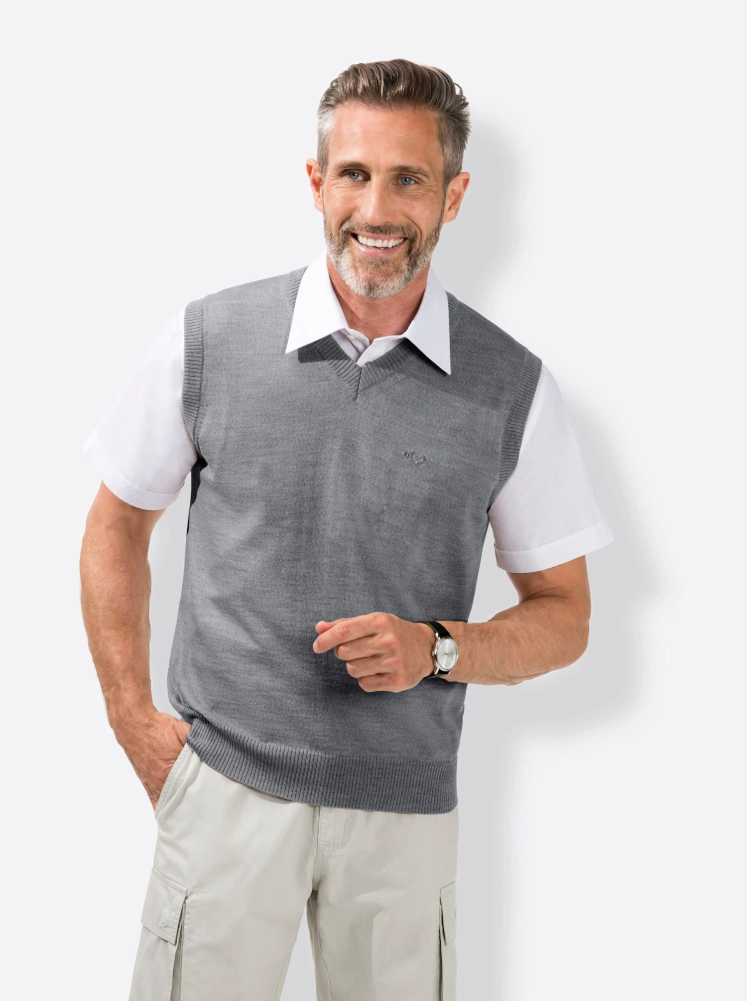 Pullunder - Grau-meliert