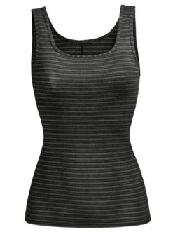 Achselhemd - Anthrazit-geringelt