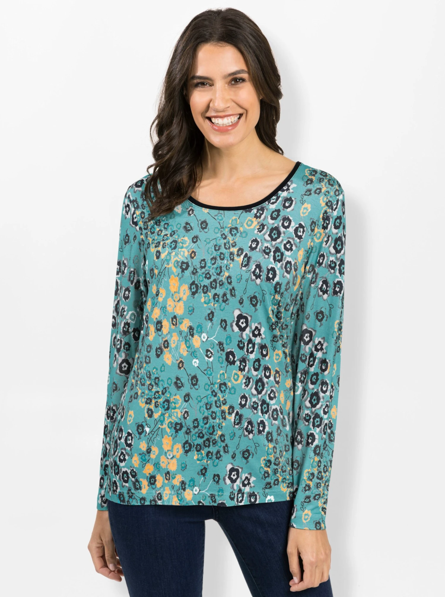 Langarmshirt - Jade-bedruckt