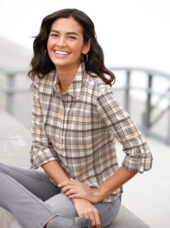 Karobluse - Apricot-kariert