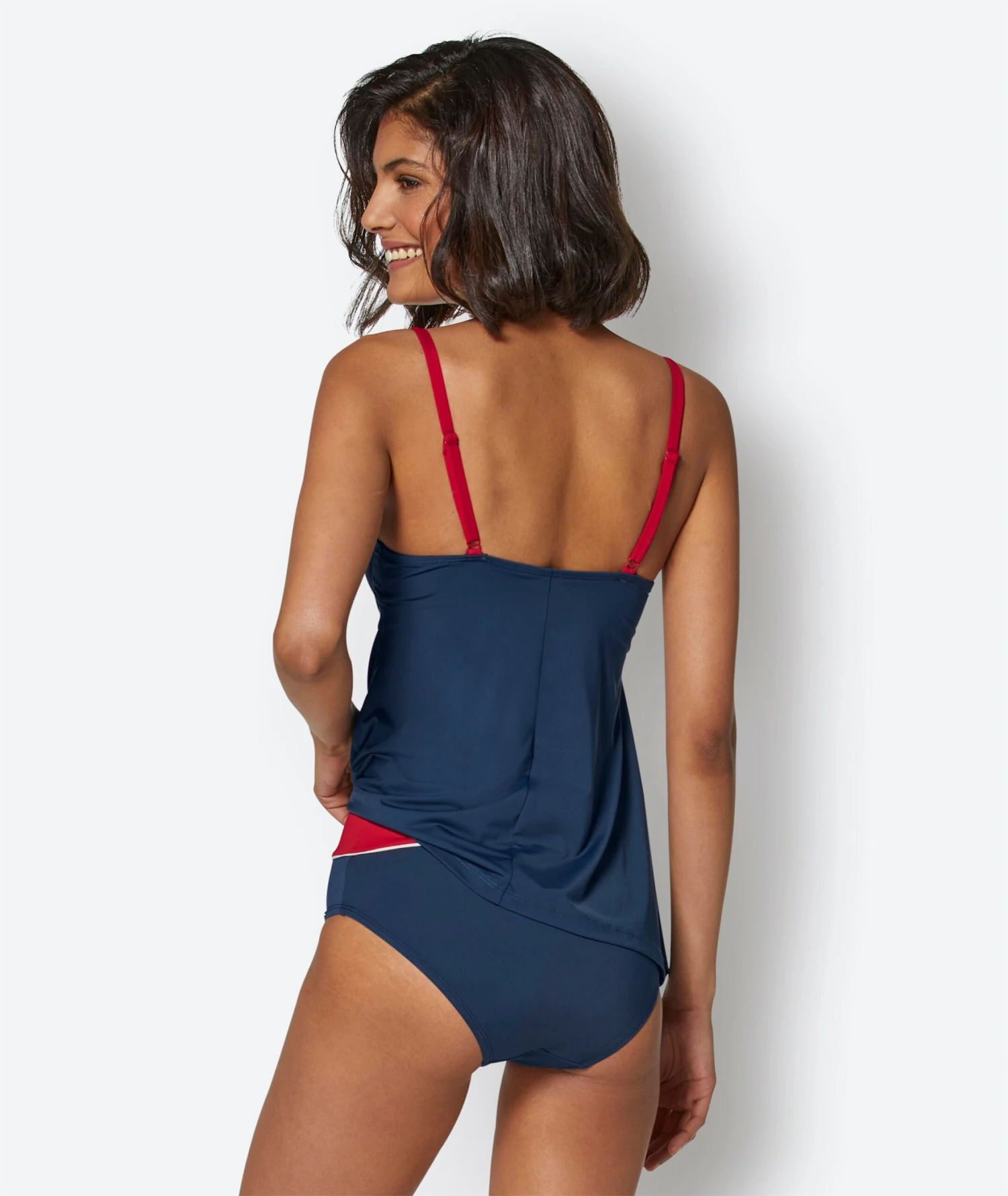 Tankini-Oberteil - Dunkelblau-rot – Bild 3