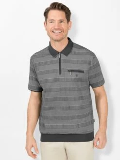 Kurzarm-Poloshirt - Anthrazit