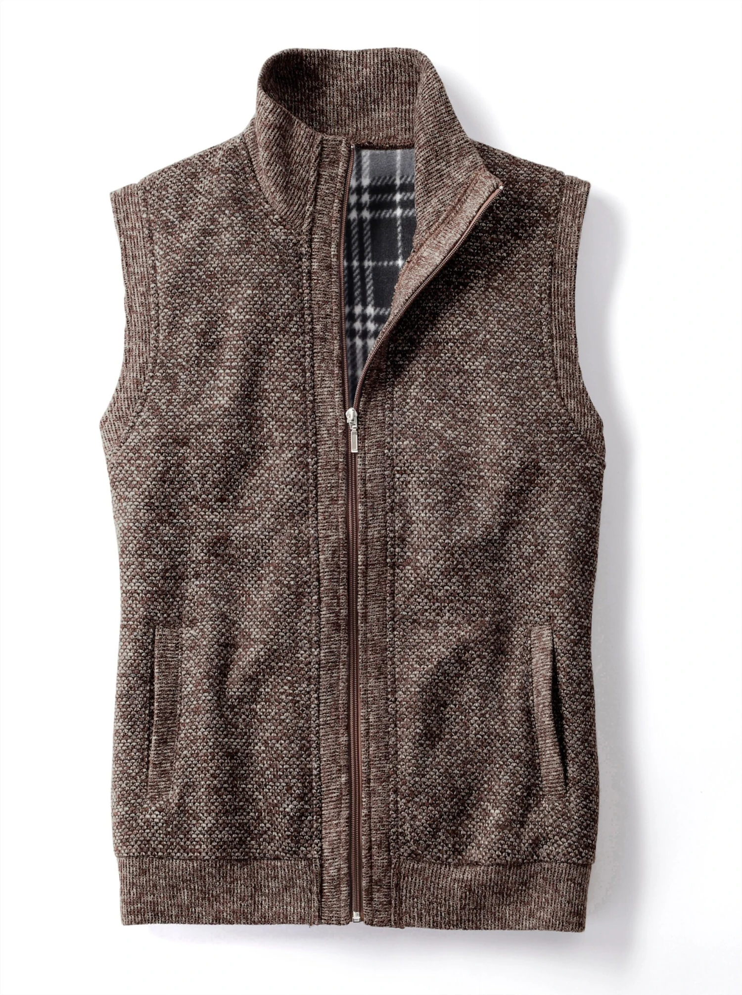 Strickweste - Braun-meliert – Bild 4