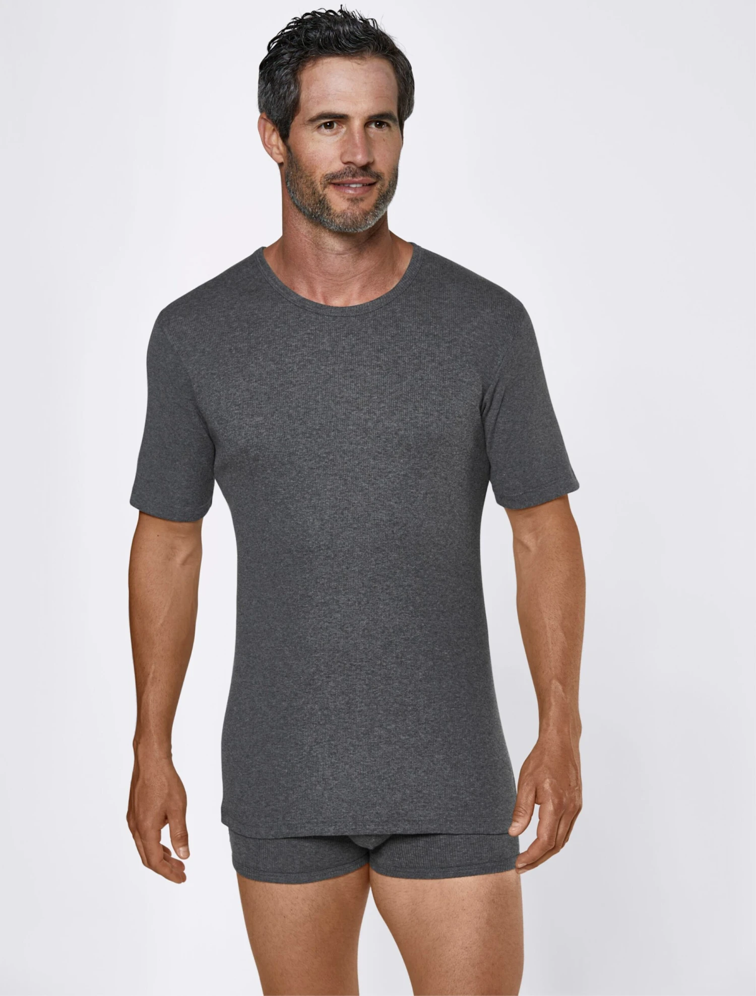 Shirt - Dunkelgrau-meliert