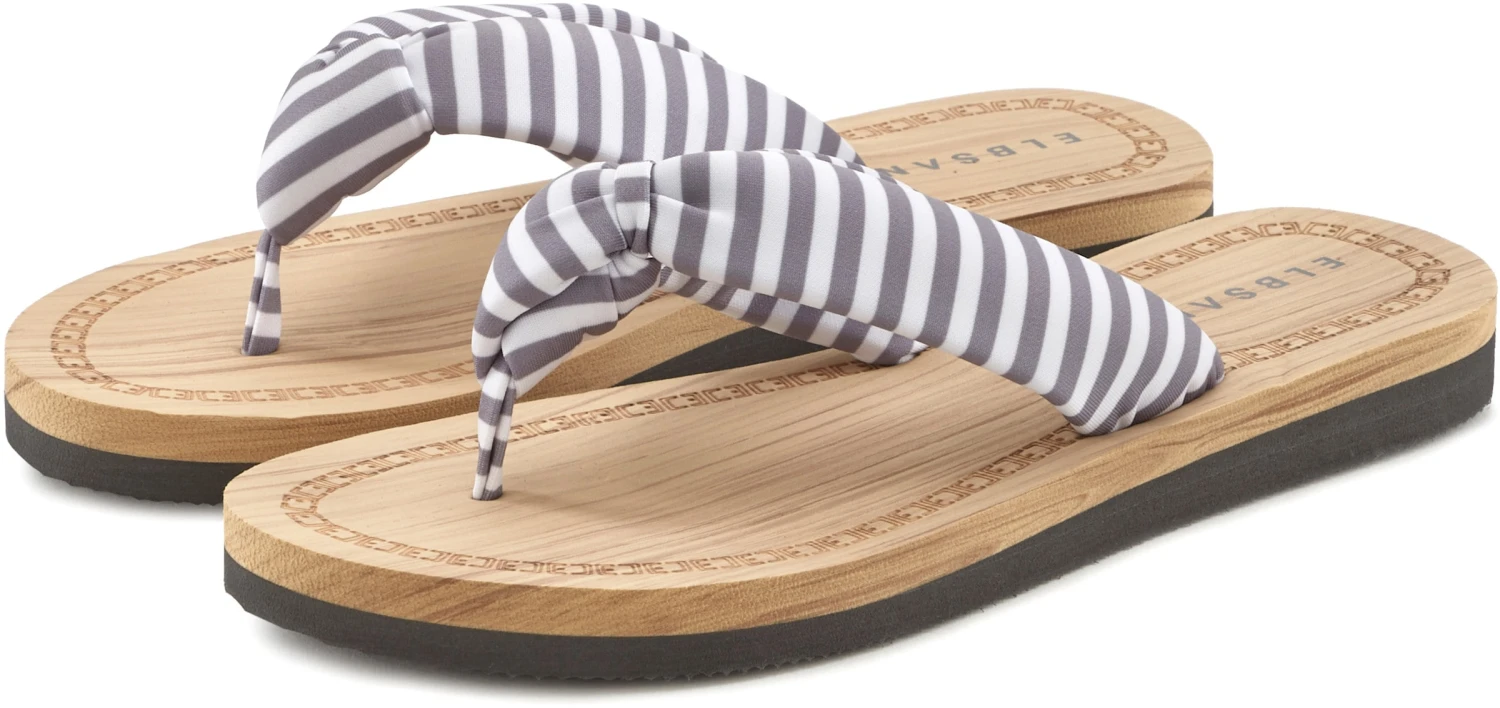 Elbsand Badezehentrenner - Hellgrau-gestreift – Bild 2