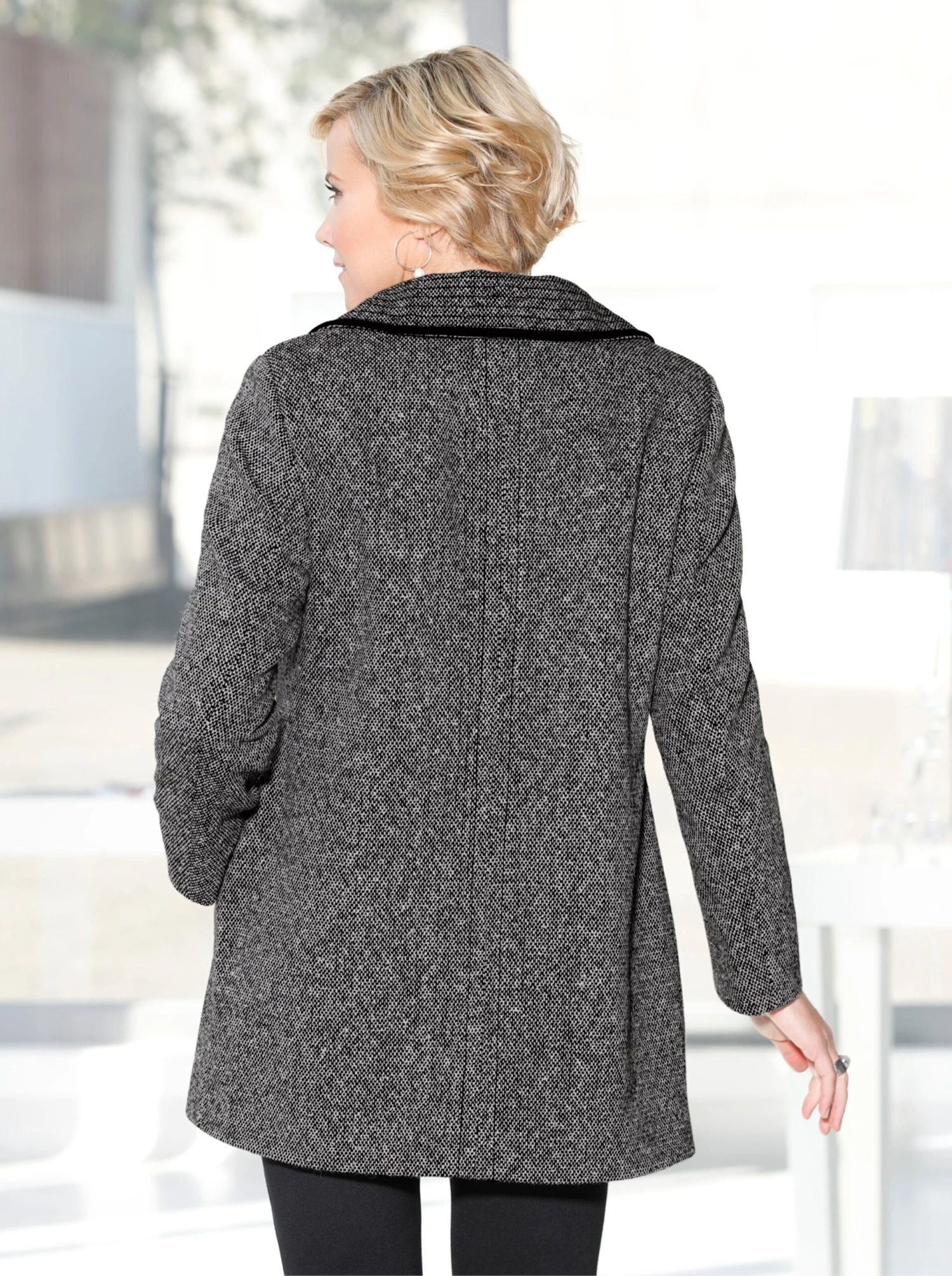 Wolljacke - Schwarz-weiß-meliert – Bild 2