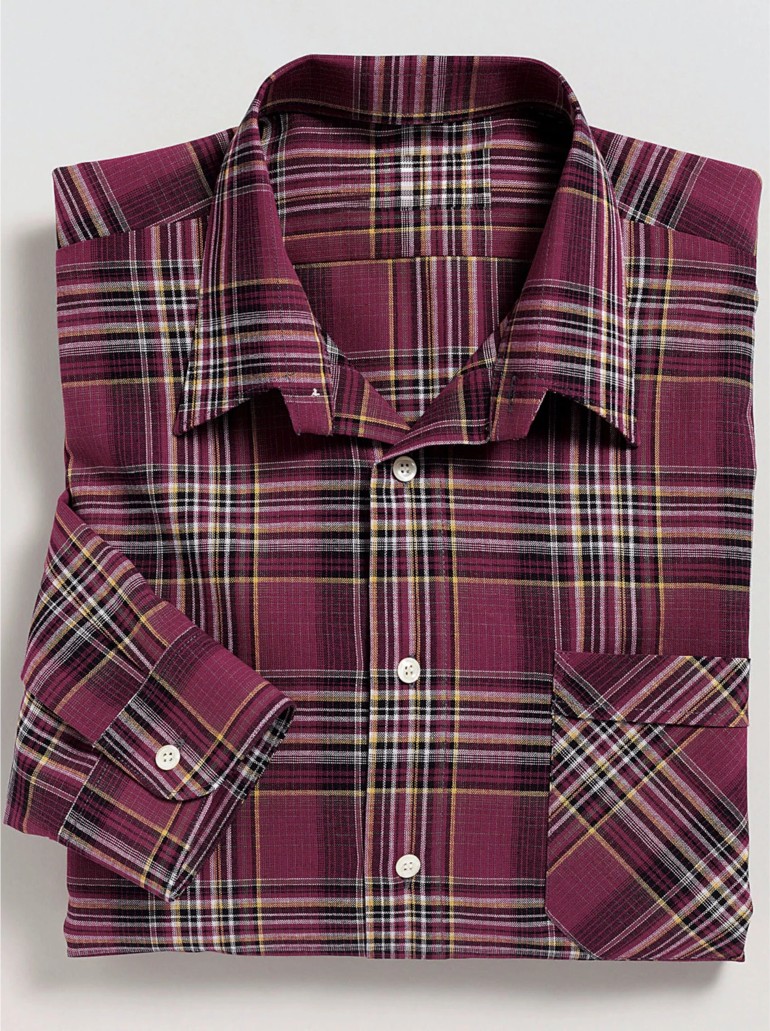 Langarm-Hemd - Bordeaux-kariert – Bild 2