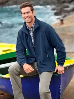 Fleece-Jacke - Jeansblau