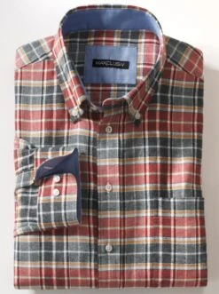 Langarm-Hemd - Grau-kariert