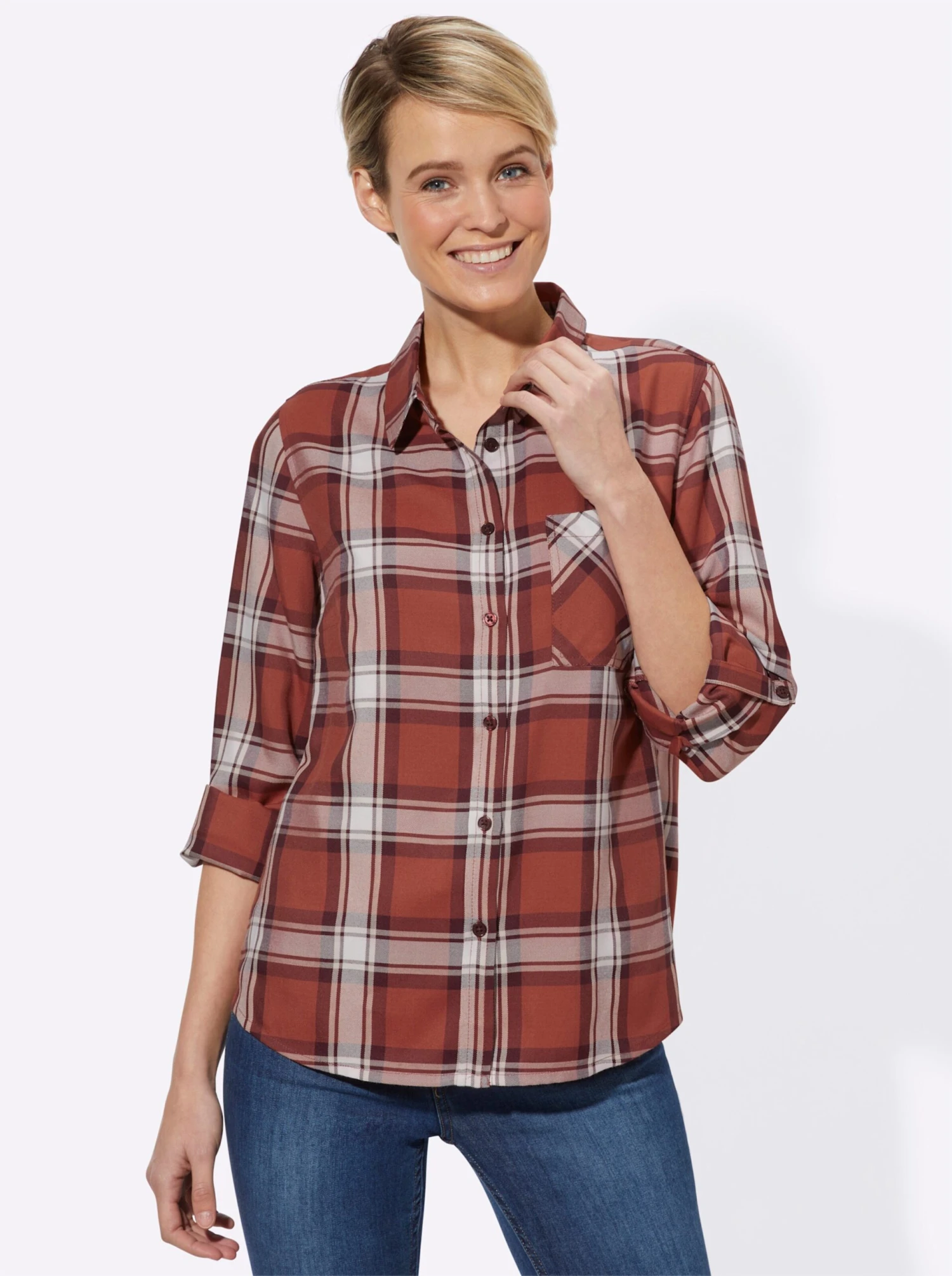 Hemdbluse - Zimt-kariert – Bild 2