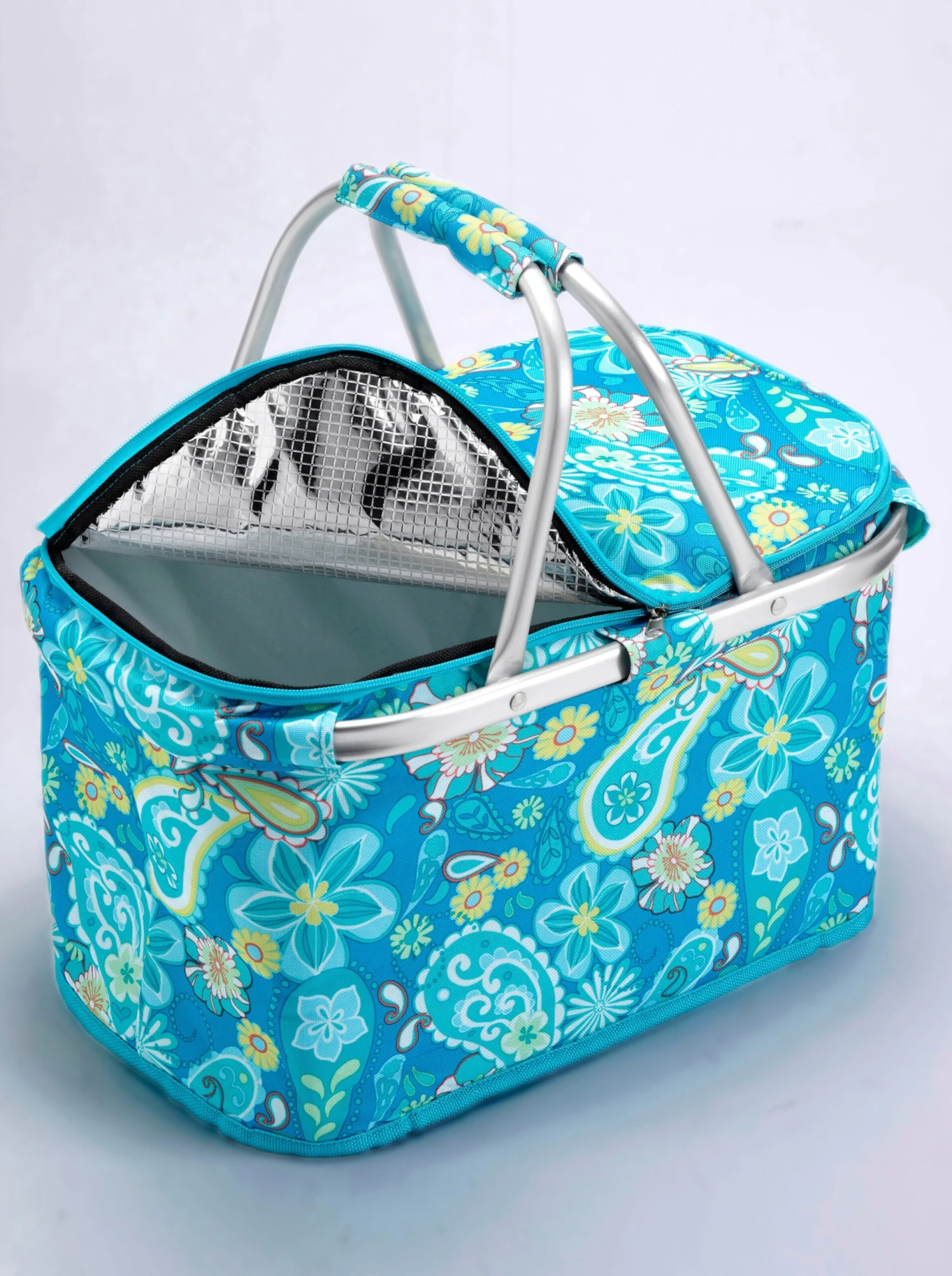 Faltkorb Mit Kühlfunktion - Türkis-gemustert – Bild 4