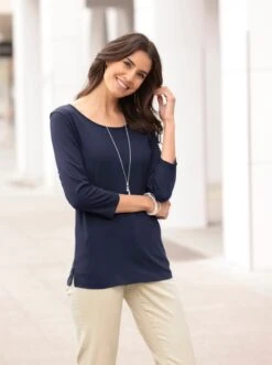 3/4-Arm-Shirt - Marine