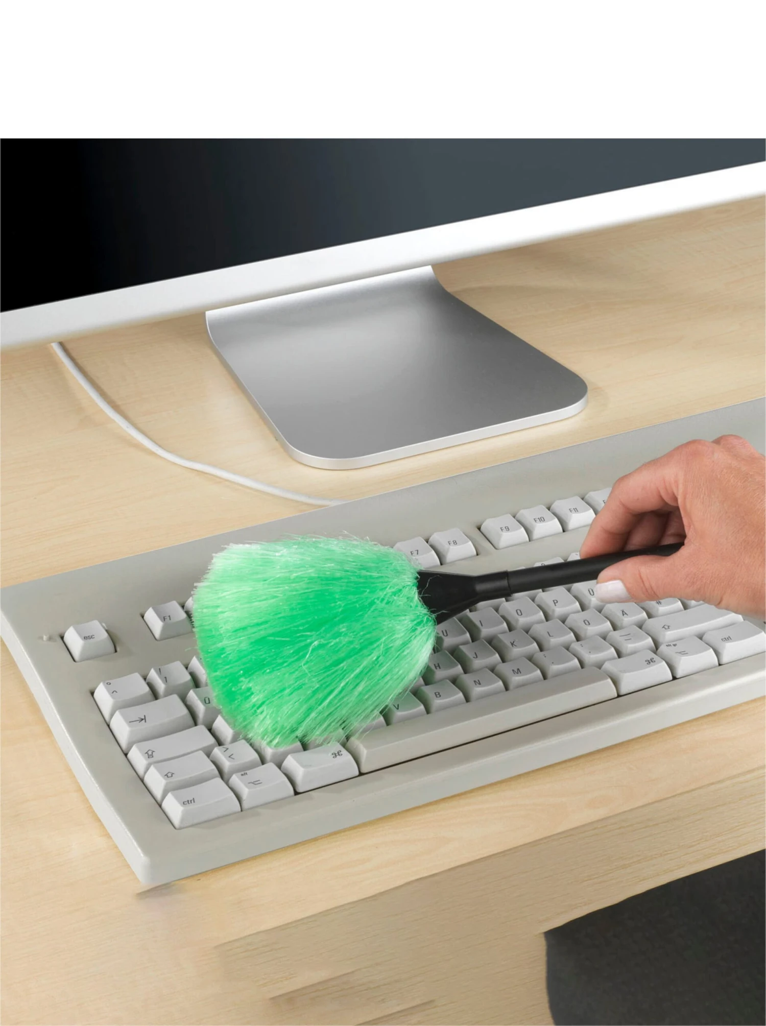 Staubwedel - Weiß-grün