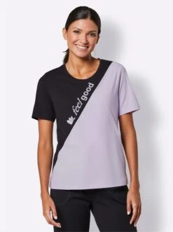 Shirt - Schwarz-flieder