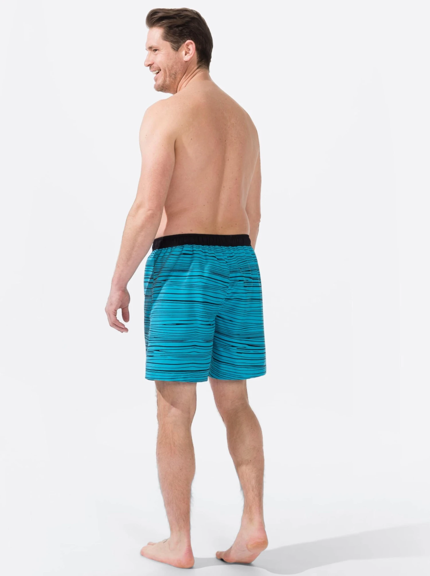 Badeshorts - Türkis-gestreift – Bild 3