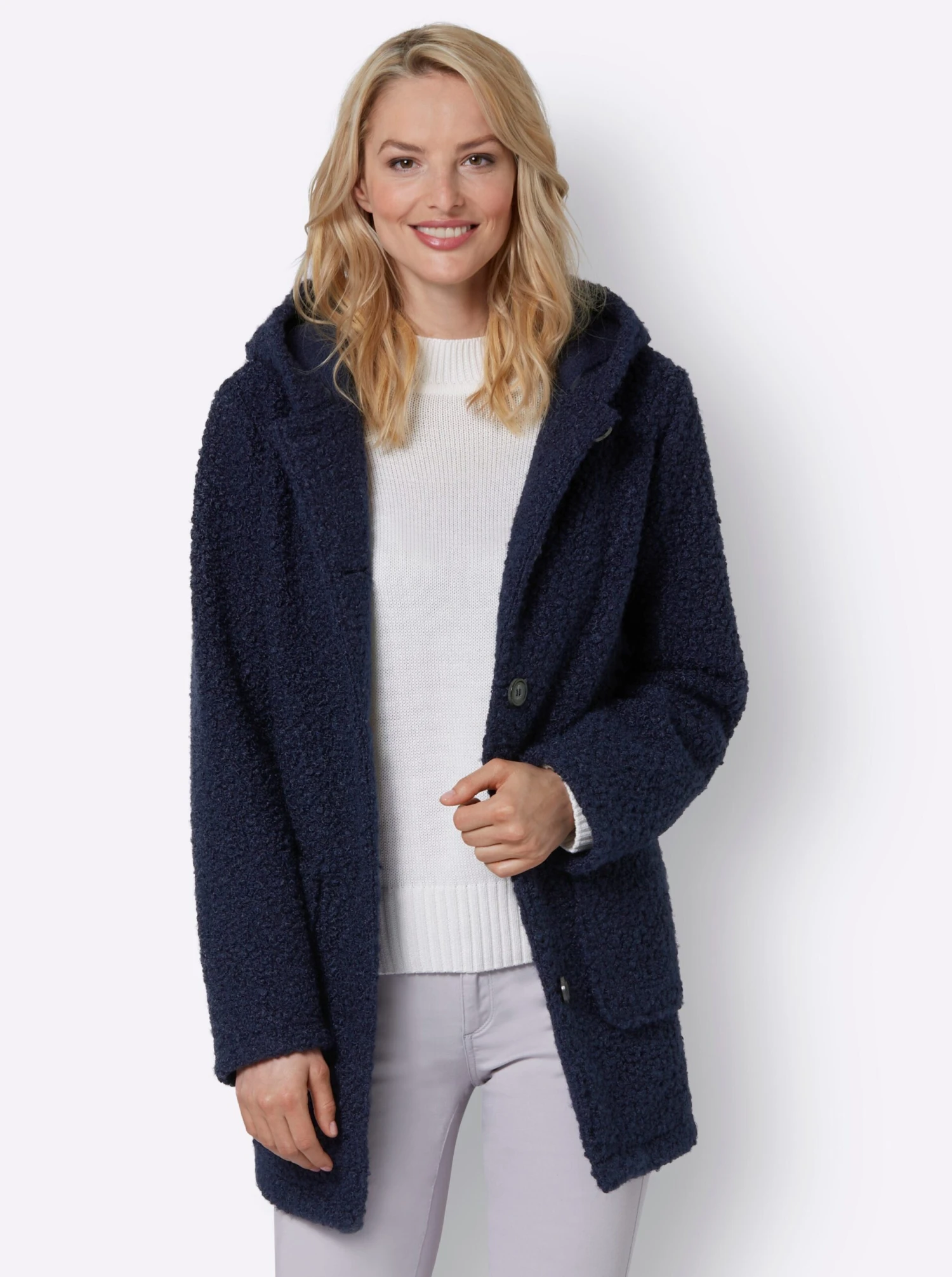 Boucléjacke - Marine – Bild 2