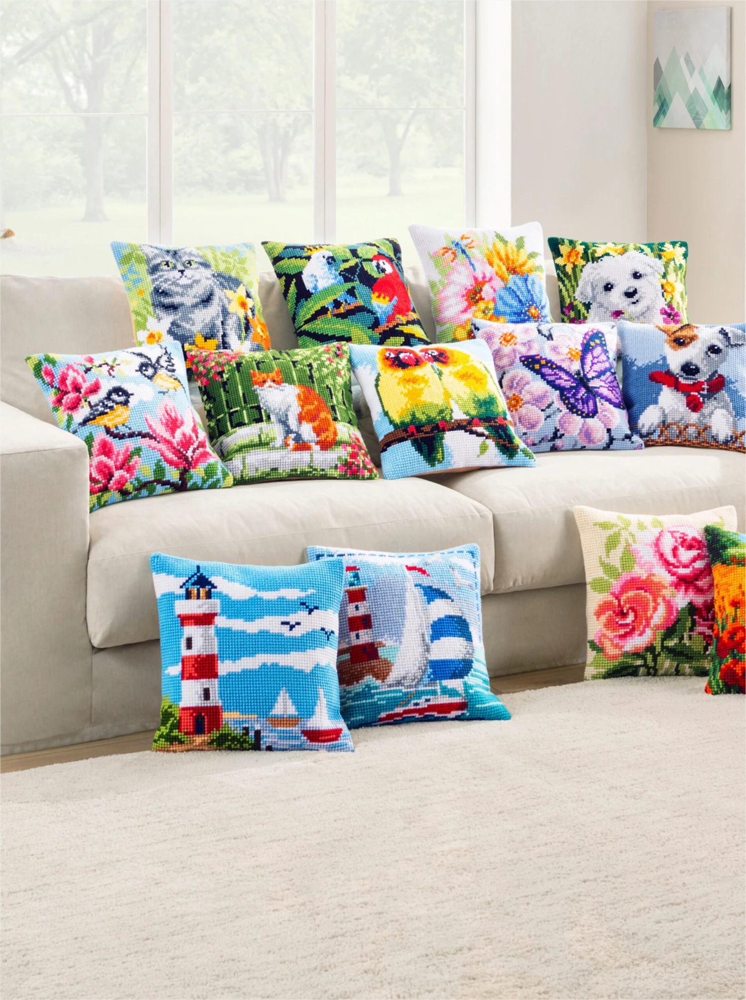 Stickkissen - Leuchtturm