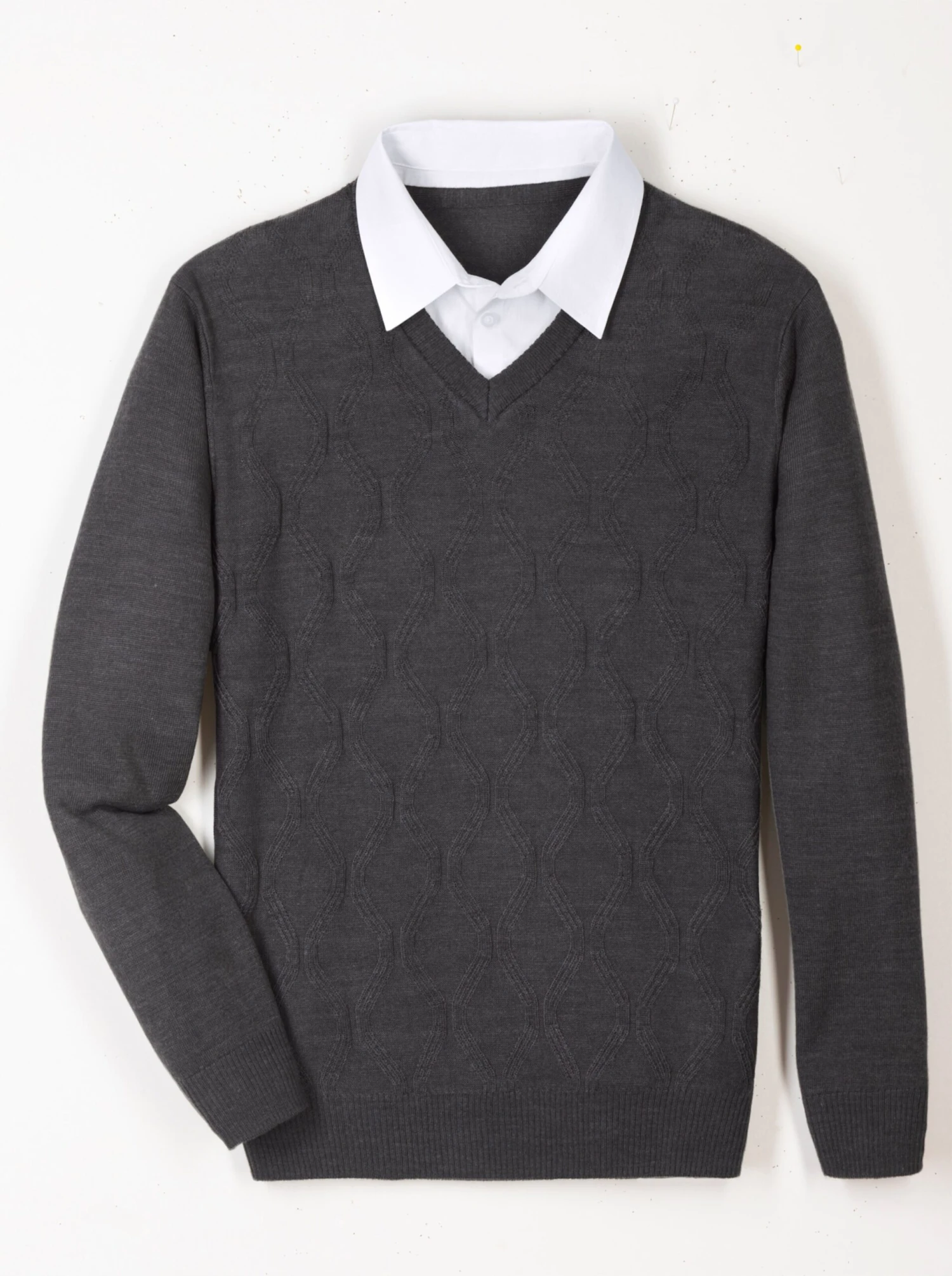 Pullover 2 In 1 - Anthrazit-meliert – Bild 4