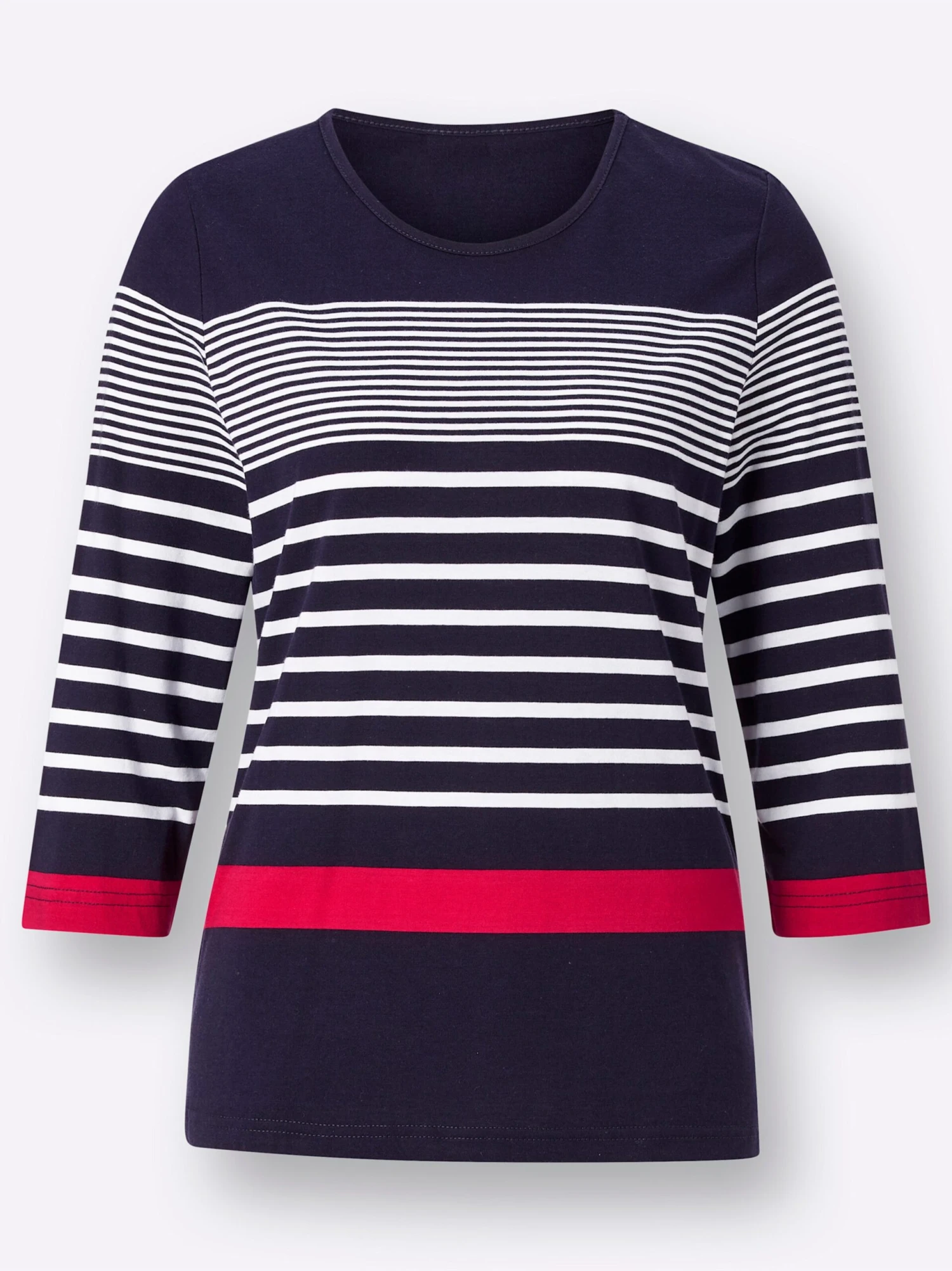 3/4-Arm-Shirt - Rot-geringelt – Bild 4