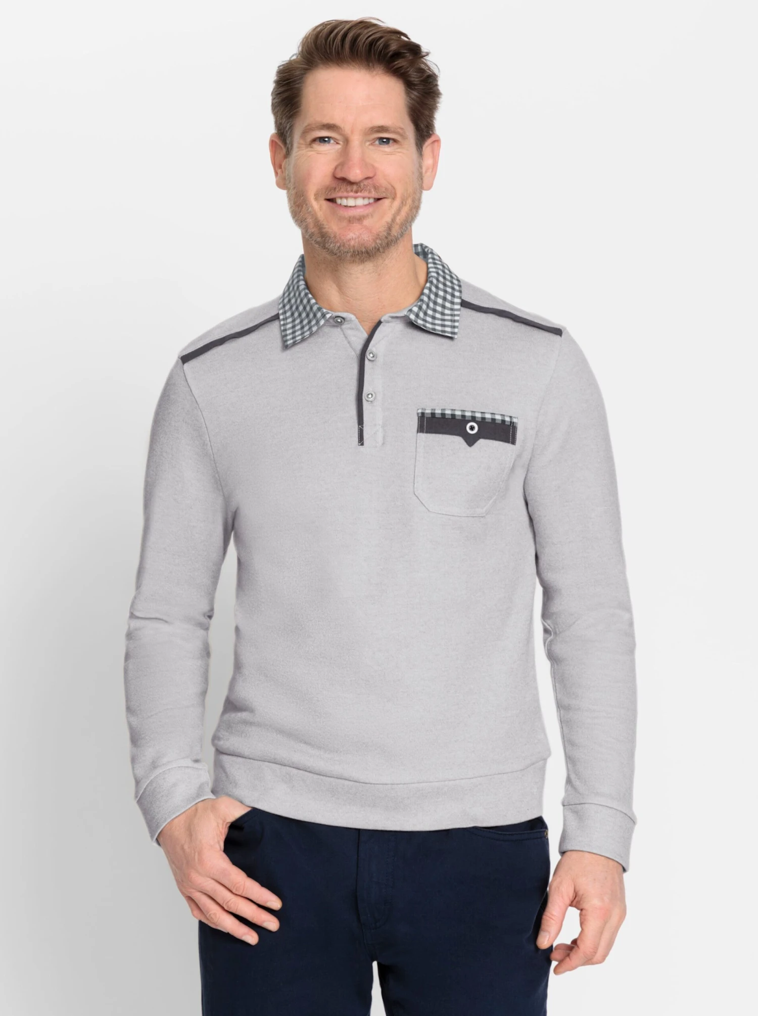 Sweatshirt - Steingrau-meliert – Bild 2