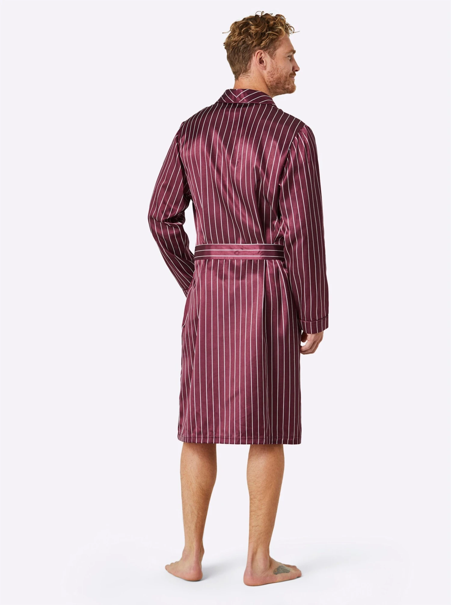 Morgenmantel - Bordeaux-gestreift – Bild 3
