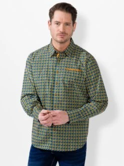 Langarm-Hemd - Bunt-gemustert