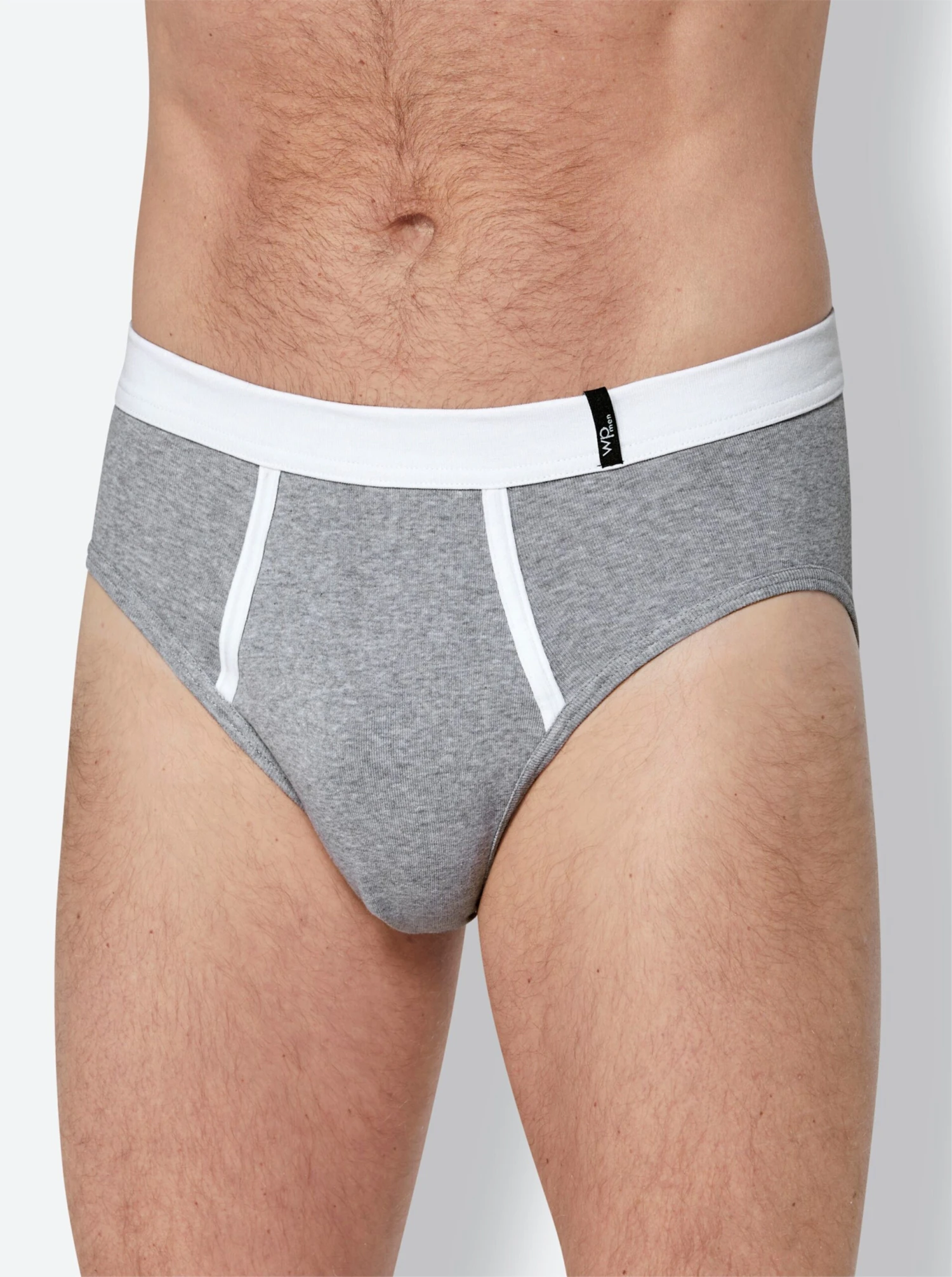 Slip - Weiß + Grau-meliert