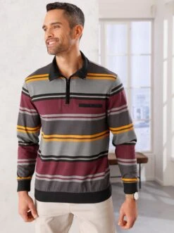 Poloshirt - Anthrazit-bordeaux