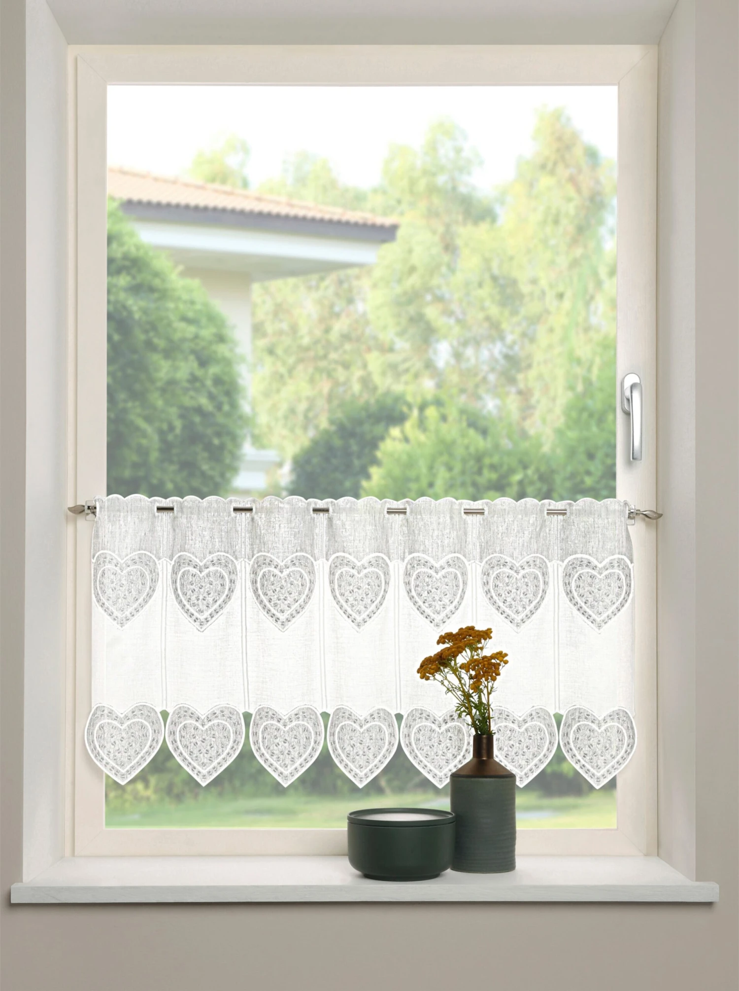 Fensterbehang - Weiß-silber