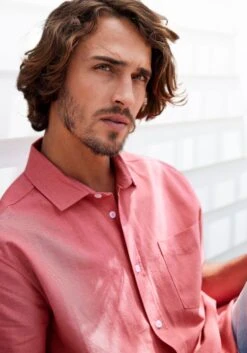 H.I.S Langarmhemd - Rot