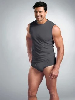 Slip - Mittelgrau + Weinrot