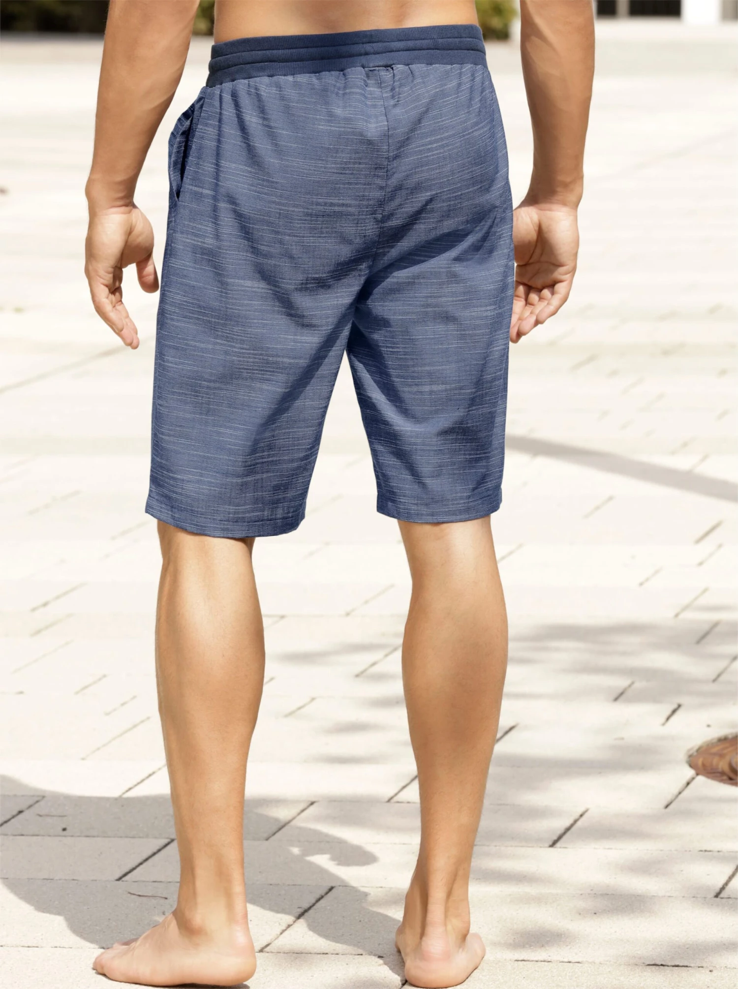 Freizeitbermudas - Blau-meliert – Bild 3