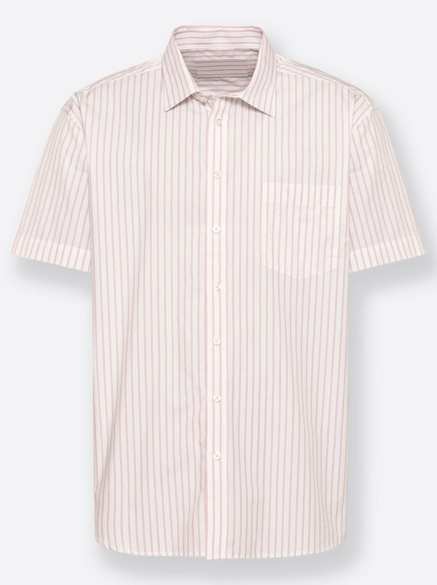 Kurzarm-Hemd - Weiß-rosé-gestreift – Bild 3