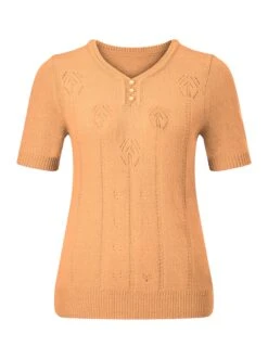 V-Ausschnitt-Pullover - Apricot