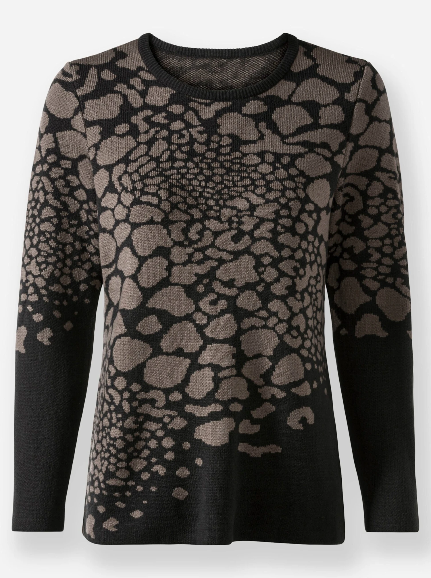 Pullover - Schwarz-taupe-gemustert – Bild 3