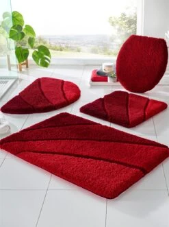 Badematte - Rot-gemustert