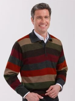 Polopullover - Bunt-geringelt