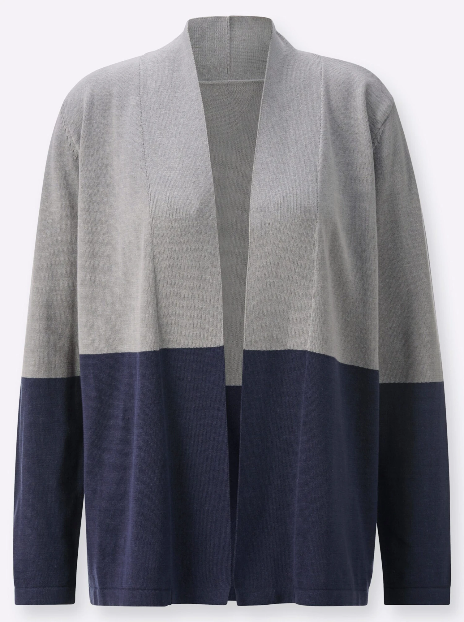 Strickjacke - Nachtblau-steingrau-gemustert – Bild 3