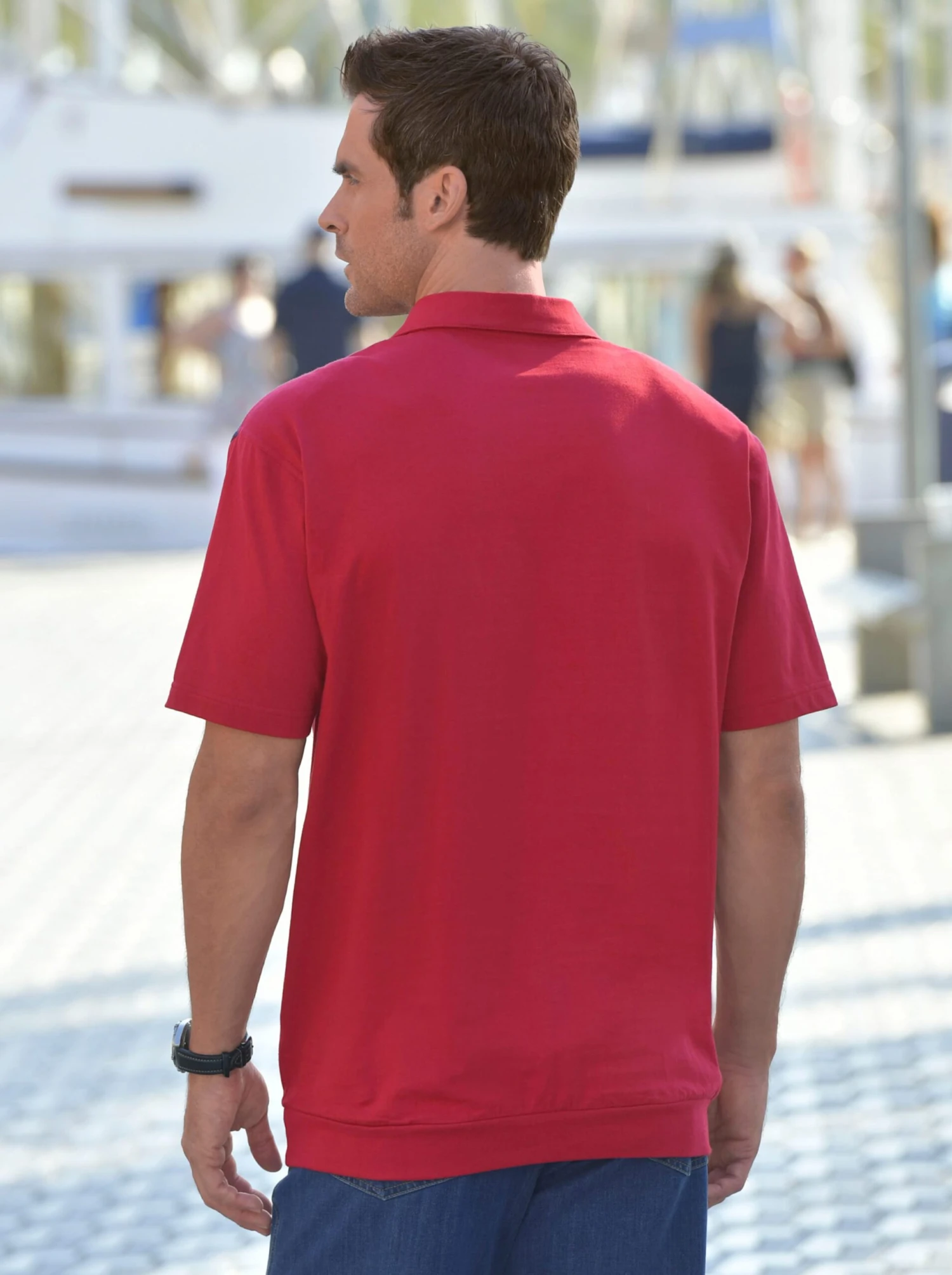Poloshirt - Rot-marine – Bild 2