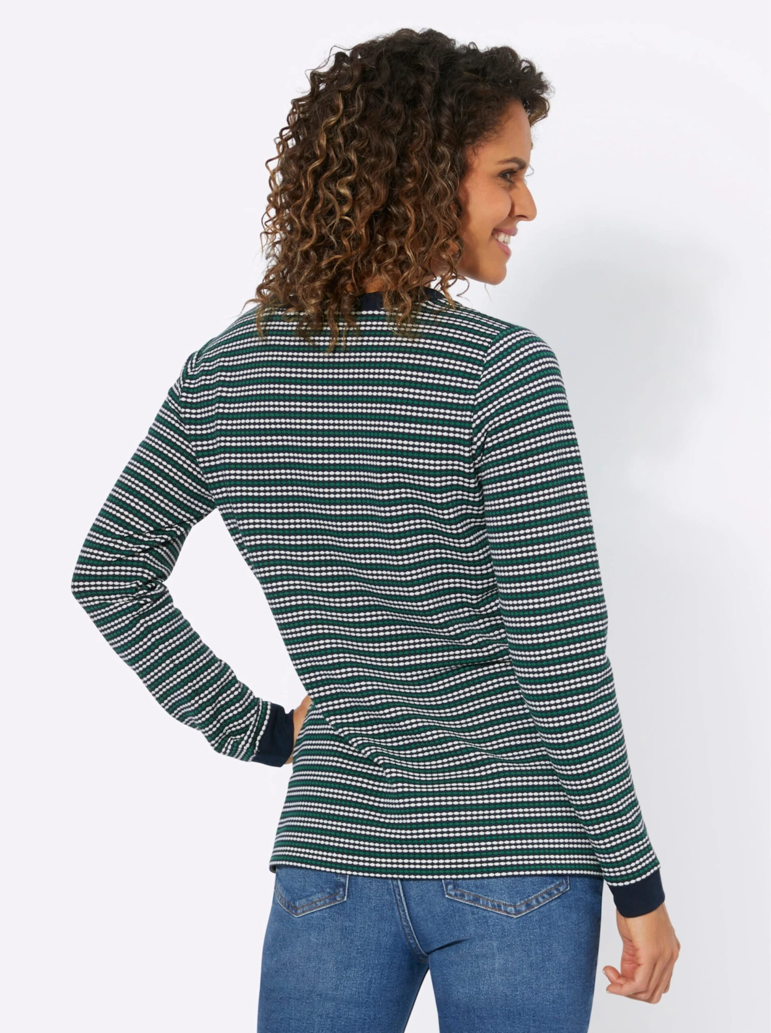 Shirt - Grün-marine-geringelt – Bild 3