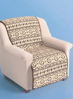 Sesselüberwurf - Braun-gemustert