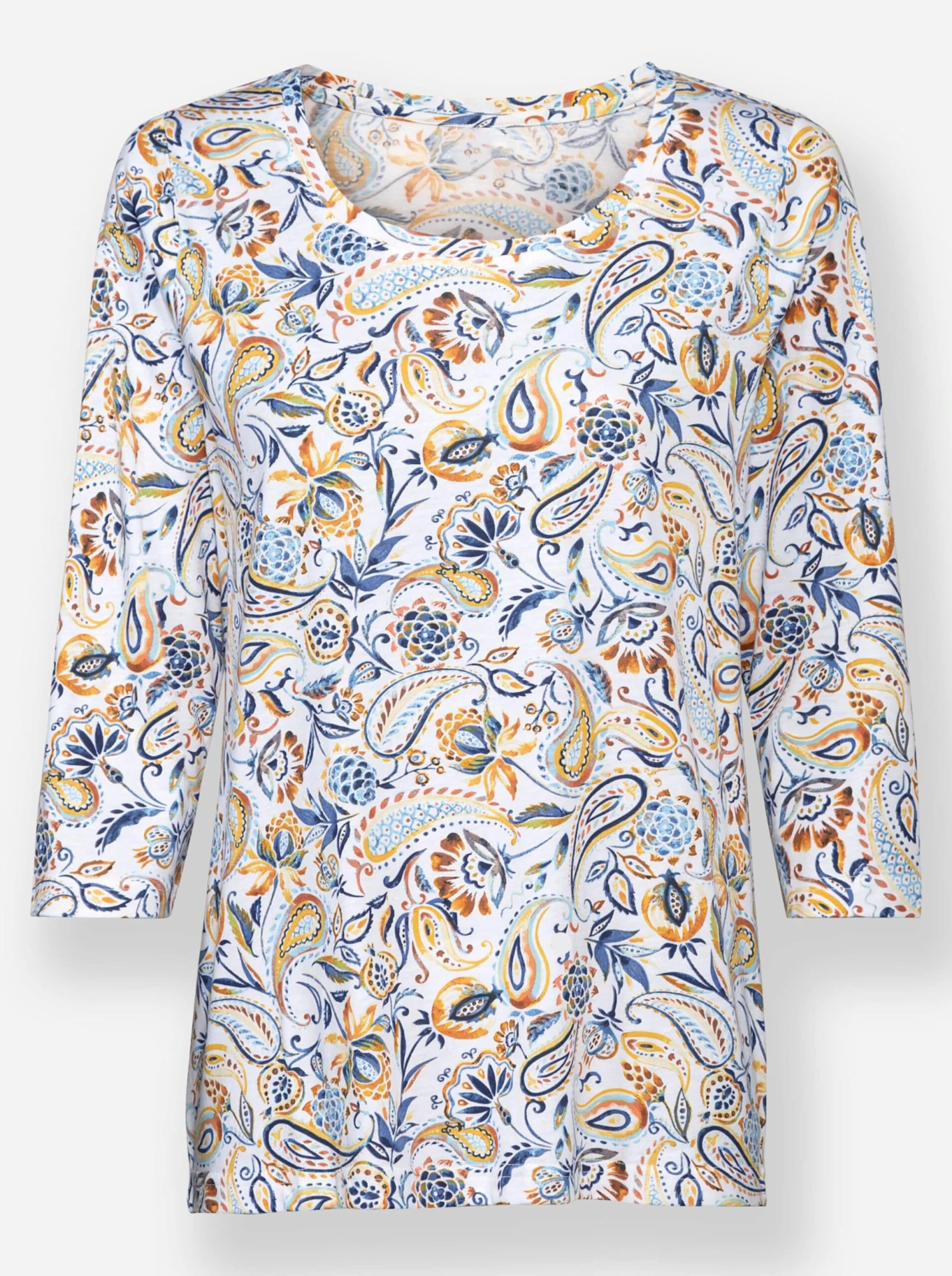 Shirt - Ocker-jeansblau-bedruckt – Bild 4