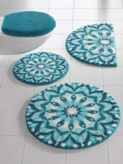 Badgarnitur - Türkis-weiß