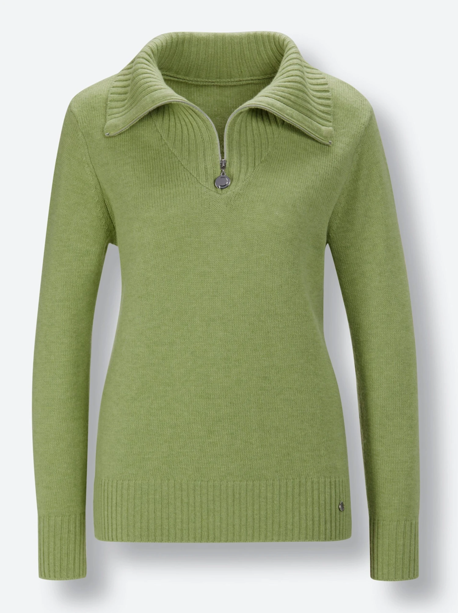 Merino-Kaschmir-Pullover - Kiwi-meliert – Bild 4