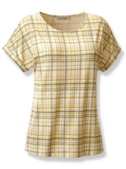 Kurzarmshirt - Zitrone-kariert