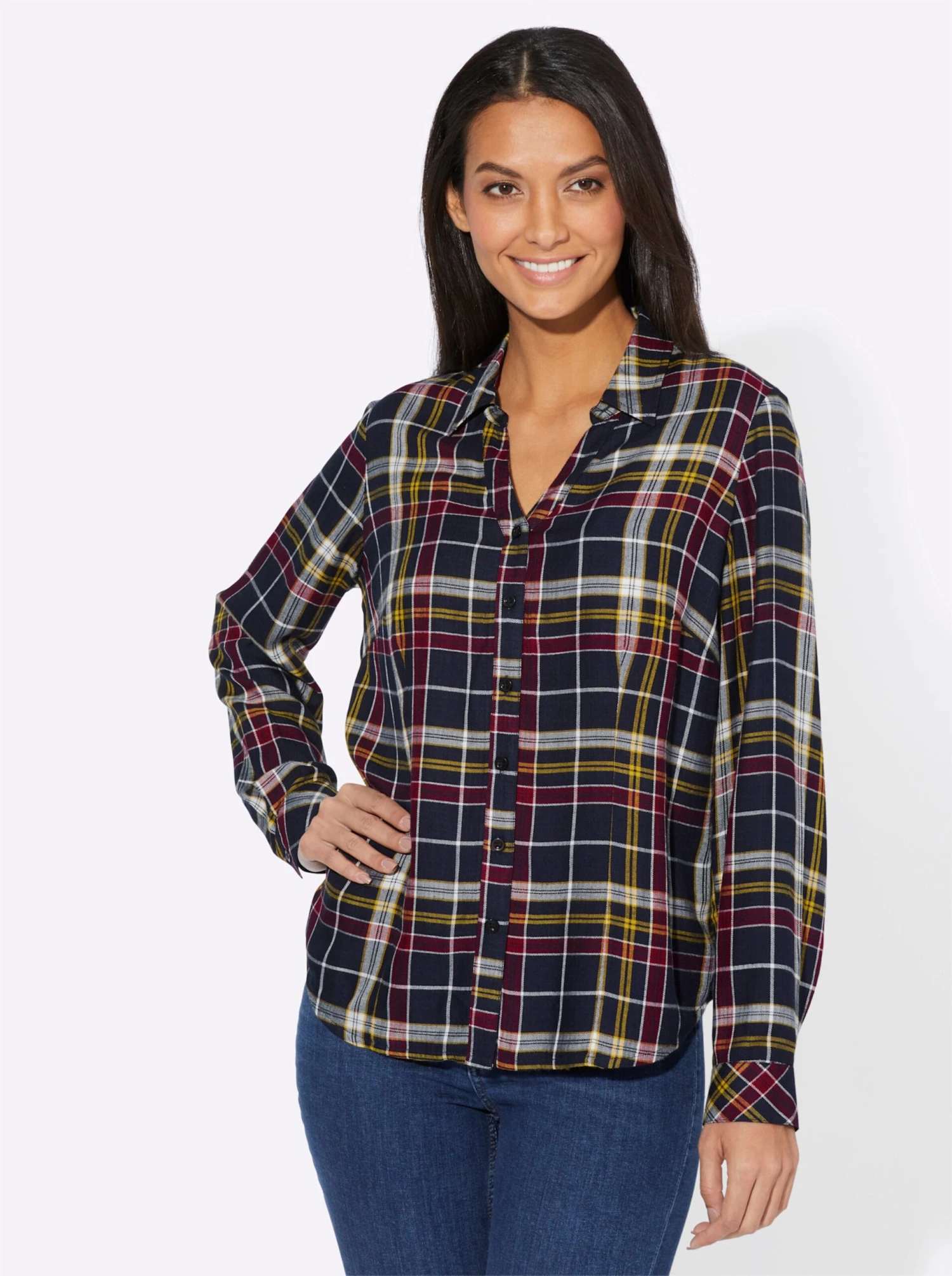 Karobluse - Marine-kirsche-kariert – Bild 2